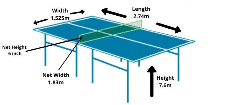 Table Tennis Net Height 58 Off, Standard Ping Pong Table Size In Feet