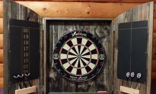 how to make a dartboard cabinet
