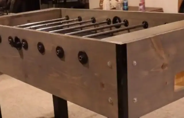 how to make a foosball table out of a shoebox