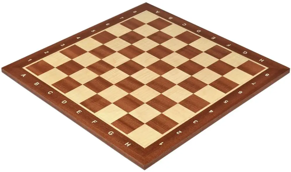 Wegiel Handmade Wooden 18.9 Inch Mahogany & Sycamore European Professional Tournament Chess Board